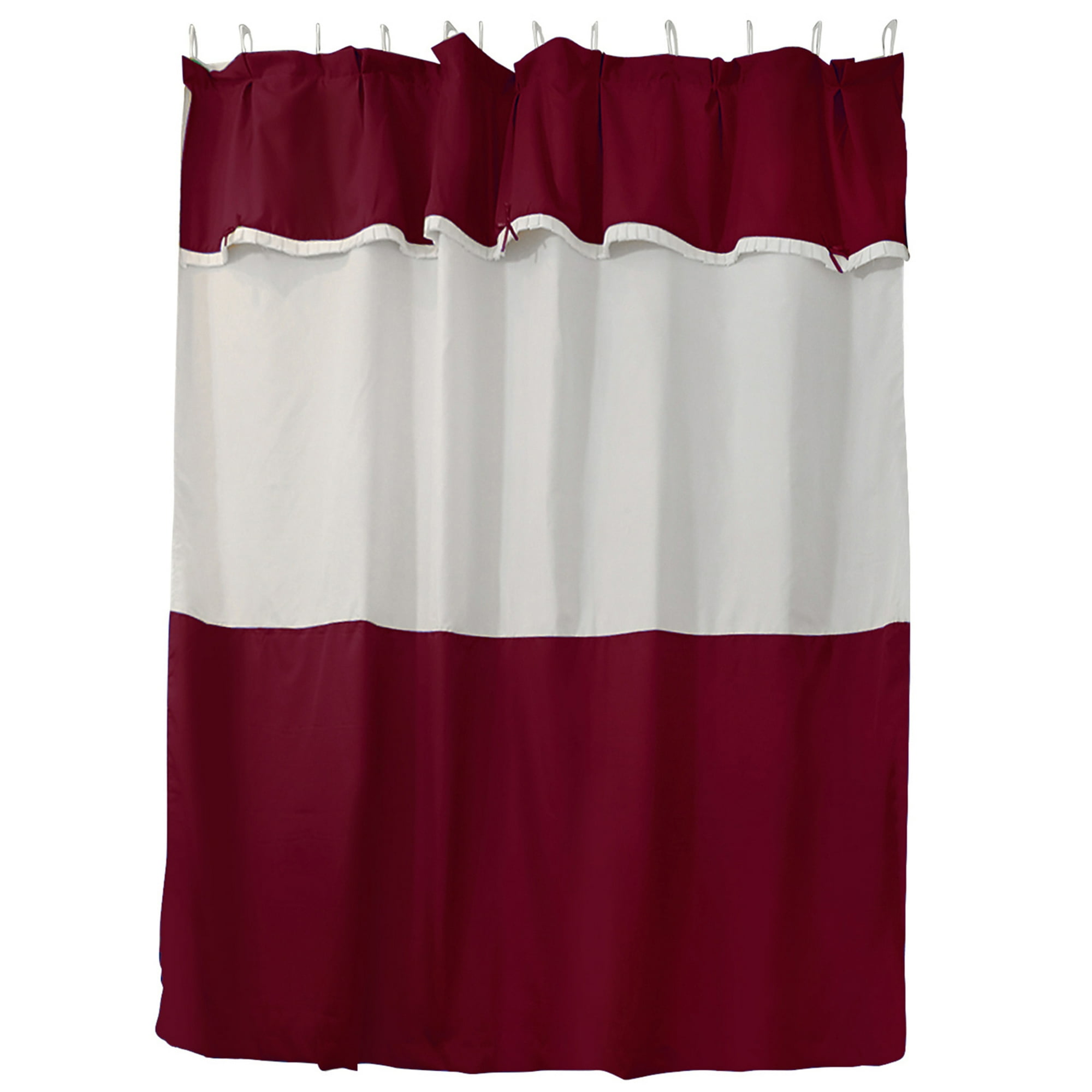 Juego De Cortina Para Baño 6 Piezas Burdeo