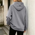 thumbnail image 6 of Tqcoqu Women's Hooded Sweatshirt with Zip Chest Pocket,Drop Shoulder Long Sleeve Casual Pullover Tops,2026 Fall Winter Trendy Clothes,Gray Women's S-XXXL, 6 of 6