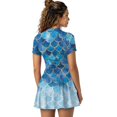 thumbnail image 4 of Psesaysky Blue Mermaid Scales Golf Tennis Dress for Womens Zip up Workout Dresses with Inner Shorts Plus Size Summer Short Sleeve Sundress Sport Active Outfits with Pockets, 4 of 7