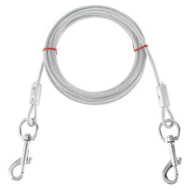 Suministros Para Perros, Cable De Amarre Para Perros Correa Para Mascotas De Alambre De Acero Galvanizado De 3/5 M Con Revestimiento De Pvc Línea De Cables Para Perros Con Gancho Giratorio De 360 ° Muyoka Hogar