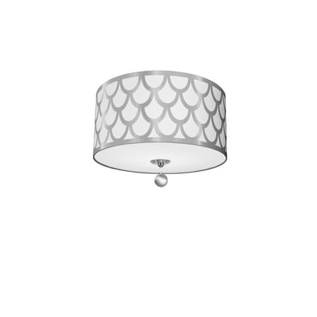 

Dainolite 3 Light Flush Mount Polished Chrome Finish - White/Silver