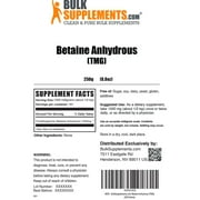 BulkSupplements Trimethylglycine Powder - as Betaine Anhydrous, 1.5g per Serving - 250 Grams (8.8 oz) - 167 Servings