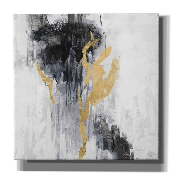 Epic Graffiti 'Golden Rain II' by Silvia Vassileva, Canvas Wall Art, 12"x12"