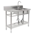 thumbnail image 2 of Toolven Stainless Steel Sink for Kitchen, Durable 201 Steel with Backsplash Baffle, Double Basin, and Easy-to-Install Complete Set, 2 of 7