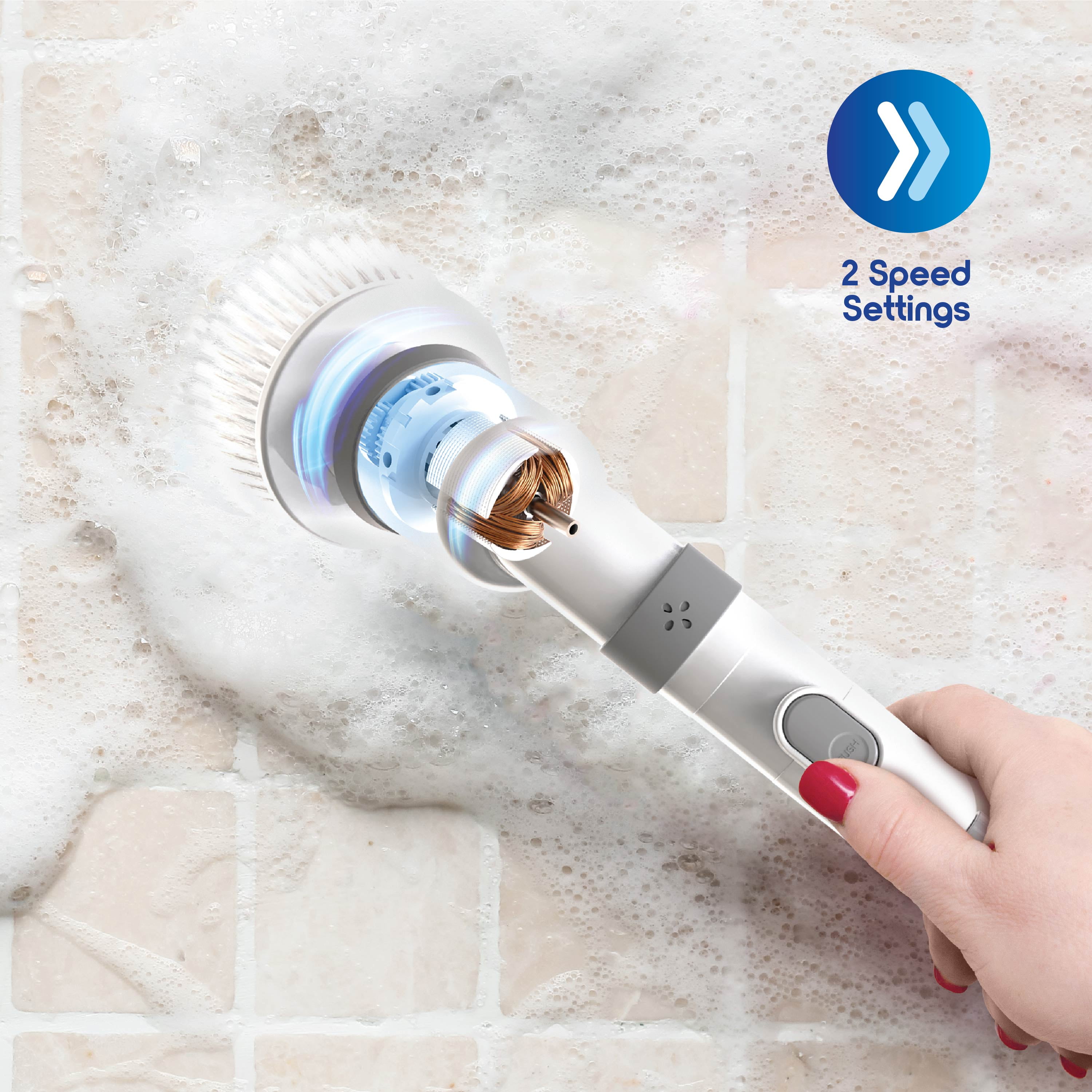 Ionvac Scrub It Electric Spin Scrubber, Multi-surface Rechargeable Cordless Scrub Brush with 9 Cleaning Brush Heads
