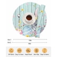 thumbnail image 6 of 15 Inch Round Placemats Set of 6, Easter Bunny Non Slip Heat Insulation PP Table Mats, Blue Easter Eggs Spring Floral Teal Wooden Washable Place Mats for Kitchen Dining Party Table Decor, 6 of 7