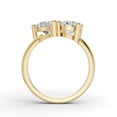 thumbnail image 2 of 2 CTW Oval and Pear Cut Lab-Grown Diamond Two-Stone Ring in 14K Yellow Gold, E-F Color, VS1-VS2 Clarity (Ring Size: 5.5), 2 of 3