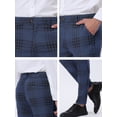 thumbnail image 6 of Lars Amadeus Men's Dress Plaid Slim Fit Flat Front Business Pants with Pockets, 6 of 6
