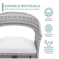 thumbnail image 6 of Nuu Garden Outdoor Patio 3 Piece Bistro Set, 1 Rattan Iron Patio Table and 2 Rattan Chairs, Weather-Resistant Frame for Indoors and Outdoors with Soft Cushions, Gray, 6 of 10