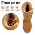 thumbnail image 4 of Qaltryn Mid Calf Toggle Snow Boots for Women Faux Fur Trim Lined Non Slip Warm Winter Casual Boots for Outdoor，Daily Wear, 4 of 9