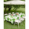 thumbnail image 3 of St. Patrick's Day Outdoor Tablecloth - 52x70 Inch Rectangle Dining Table Cover, Watercolor Lucky Shamrock Polka Dots Green Waterproof Outdoor Table Cloth with Umbrella Hole & Zipper for Picnic/Patio, 3 of 7
