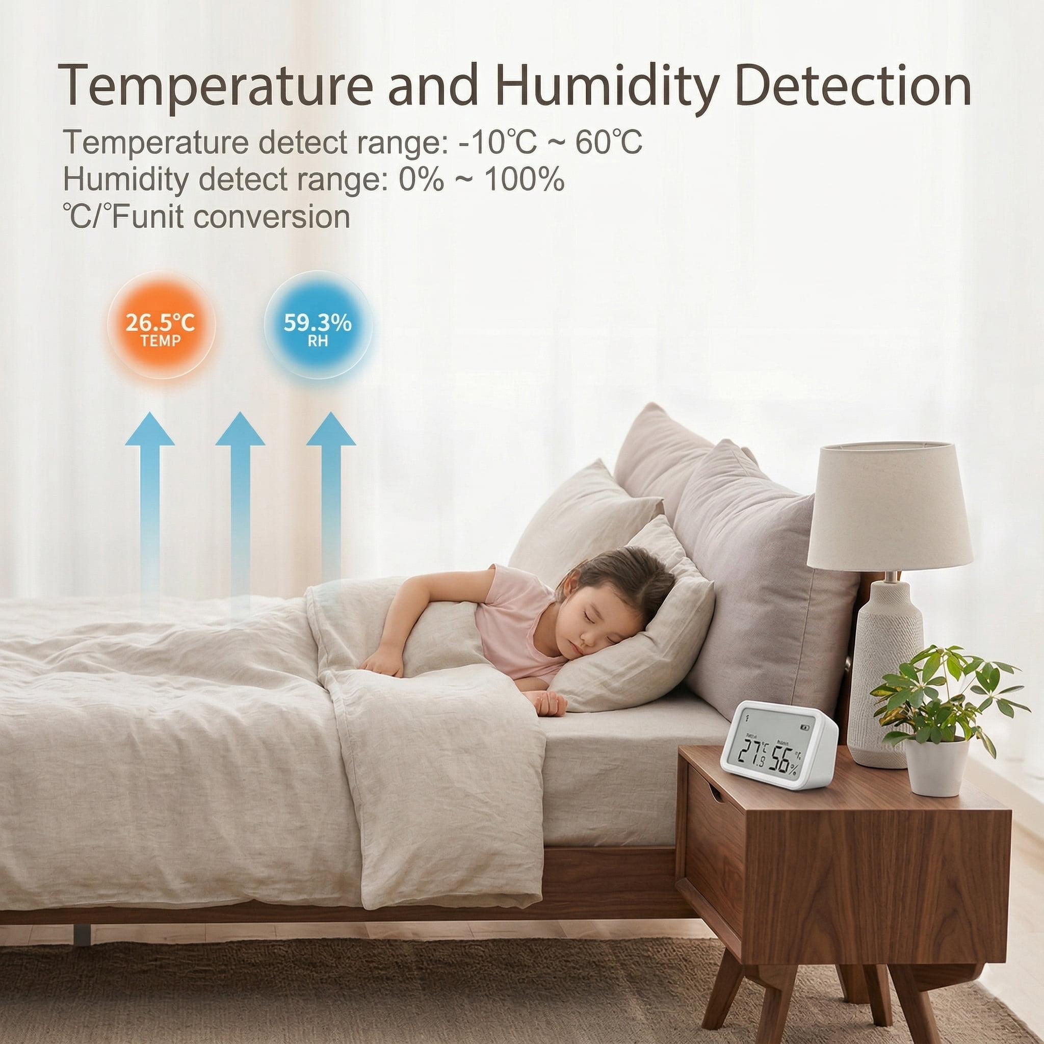 Smart Zigbee Temperature and Humidity Sensor with LCD Display, Real-time Monitoring via Smart Life,Tuya App,Work with Alexa,Google Assistant, Digital Hygrometer Thermometer(Zigbee Hub Required)