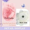 thumbnail image 3 of 10" Exaggerated Big Rose Flower Brooches and Pins for Women Dainty Large Organza Satin Fabric Floral Brooch Pin Lightweight Fashion Collar Dress Accessories Jewelry for Prom Masquerade Banquet, 3 of 6