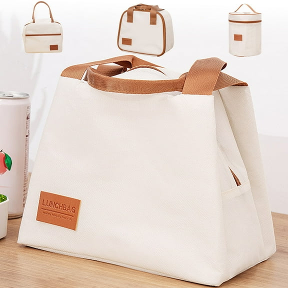 Portable Oil-proof Lunch Box Bag, Thickened Aluminum Foil, Large Capacity Thermal Insulation, for Office Workers, Students, and Picnics, Yellow, by FAJHHA