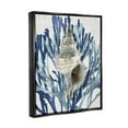 thumbnail image 2 of Stupell Industries Tower Shell Coral Blue Beach Design Jet Black Framed Floating Canvas Wall Art, 24x30, by Caroline Kelly, 2 of 5