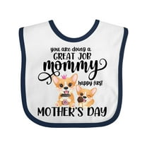 Inktastic Happy Mother's Day with Cute Corgi Dogs Boys or Girls Baby Bib