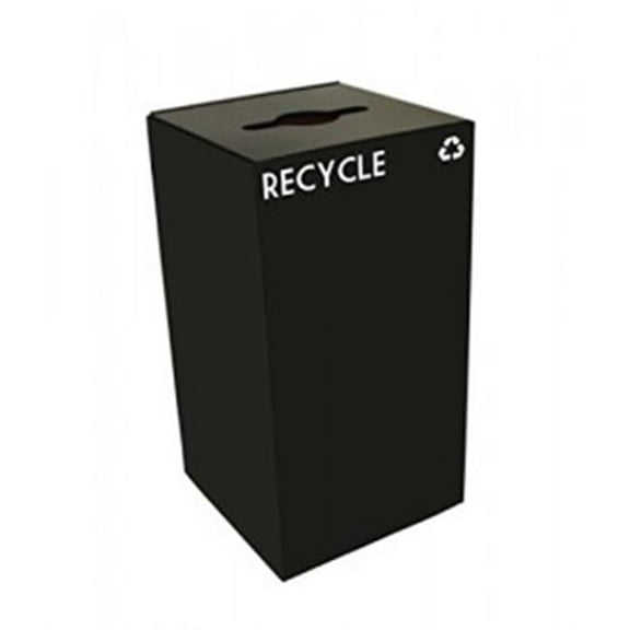 Witt Industries 28GC04-CB Geocube Recycling Receptacle With Round Opening, 28 Gallon - Charcoal