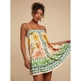 thumbnail image 6 of Multicolor Floral Print Spaghetti Strap Loose Mini Dress For Women, 6 of 8