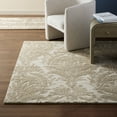 thumbnail image 2 of NICOLE MILLER NEW YORK Mod Damask Chambray Handcrafted Area Rug, 100% Wool Rug, Taupe, 6'x9', 2 of 9