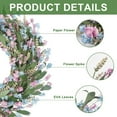 thumbnail image 2 of JEWLALO Spring Wreath, 24” Wreath, Artificial Blue and Pink Spring Wreath with Flower, Flower Spike, All Seasons Wreath for Front Door, Living Room Wedding, 2 of 9