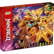 LEGO NINJAGO Lloyd’s Golden Ultra Dragon Toy for Kids, 71774 Large 4 Headed Action Figure with Blade Wings plus 9 Minifigures