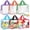 Purple, Orange, Green, Blue, Black, Red, variant on 6 Packs Toy Storage Bags with Labels, 11.8x8.7x3.9In Large PVC Reusable Clear Board Game Storage with Zipper, Travel Waterproof Organizer Bags for Building Blocks, Puzzle, Books, Stationery