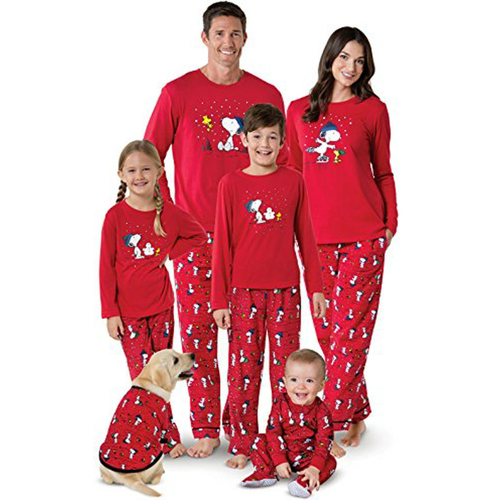 PajamaGram Family Pajamas Matching Sets Snoopy Pajamas Red 6 Months