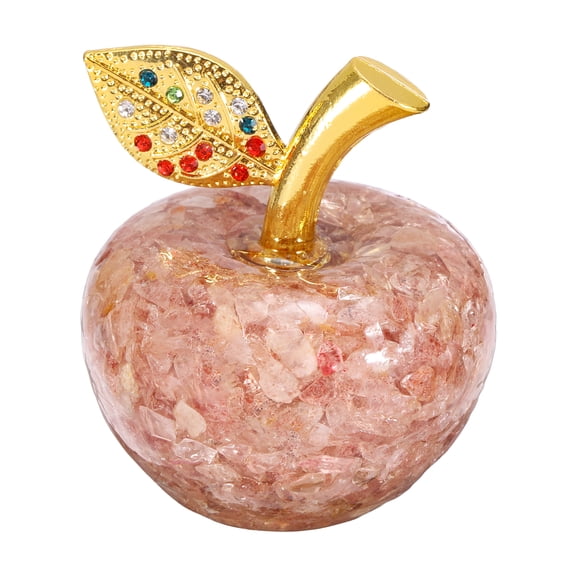 Uxcell Crystal Apple Figurine, Artificial Fruit Statue Collectible Crystal Crafts Paperweight Craft Decoration for Home Office Centerpiece Decor Holidays Gifts, Dark Pink