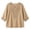 Khaki, variant on Women Boho Long Sleeve T-Shirts Dressy Casual V Neck 3/4 Sleeve Spring Summer Fashion Tops Flowy Blouses Pink L