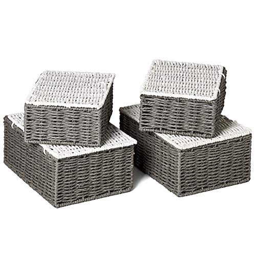 Dark Grey Bathroom Storage Baskets – Rispa