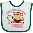thumbnail image 3 of Inktastic Little Monkey Girl 2nd Birthday Girls Baby Bib, 3 of 4
