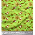 thumbnail image 1 of Soimoi Modal Satin Fabric Tropical Leaves & Coconut Fruits Print Sewing Fabric Yard 42 Inch Wide, 1 of 1