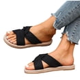 thumbnail image 5 of Caywon Women Flat Slide Sandals, Knotted Criss Cross Fabric, Woven Sole Vacation Dressy, Comfortable Ladies Shoes Sandalias Planas Mujer, 5 of 6
