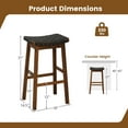 thumbnail image 3 of Costway Woven Saddle Stools Set of 2 31" Faux PU Leather Bar Height Kitchen Stool, 3 of 8
