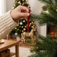 thumbnail image 3 of JeashCHAT Vintage Christmas Rocking Horse Ornament, Resin Horse Hanging Pendant Christmas Tree Decorations Xmas Holiday Gifts for Horse Lovers, 3 of 8