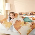 thumbnail image 3 of Homewish Thanksgiving Pumpkin Twin Comforter Sets, Botanical Leaves Bedding Set, Beige Teal Brown Orange, Polka Dots Reversible, 2-Piece 1 Comforter and 1 Pillowcase, 3 of 6