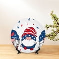 thumbnail image 6 of Bingfone Gnome Independence Day Print Bone China Dinner Decorative Plates,Handmade Ceramic Dinner Plate with Stand for Home Club-6in, 6 of 6