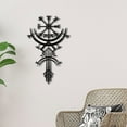 thumbnail image 5 of HELLOYOUNG 16.1 Inch Metal Wall Decor – Large Unique Viking Rune Hanging Norse Myth Art Ideal Home Decor Gift for Mythology Enthusiasts Inspiration To Your Personal Space, 5 of 13
