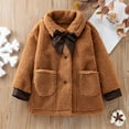 thumbnail image 2 of Curuila Toddler Girls Boys Outerwear Thick Warm Windproof Long Sleeve Solid Long Coat With Button Pocket Brown Size 2-3 Years, 2 of 4