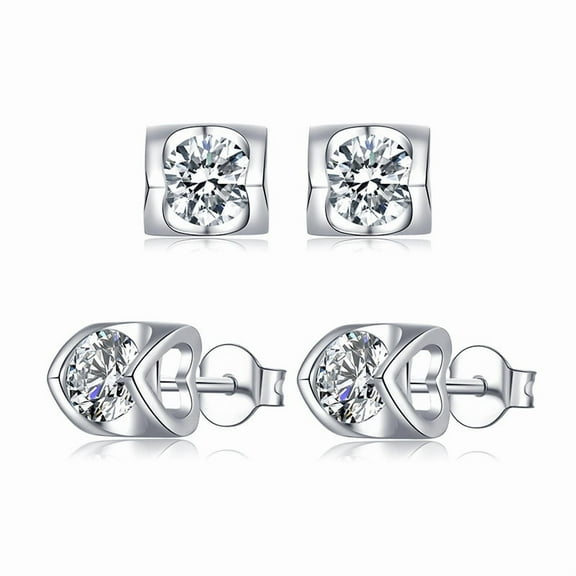 Moissanite Stud Earrings for Women Men 0.5cttw D Color VVS1 Clarity 925 Sterling Silver Moissanite Earring Studs Round Cut Small Diamond Earrings Moissanite Diamond Earrings Studs