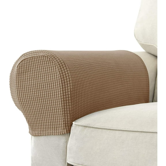 NeveLance Anti-Slip Furniture Protectors for Recliner Armrests, 2-Pack Jacquard Elastic Sofa Armchair Cover Set