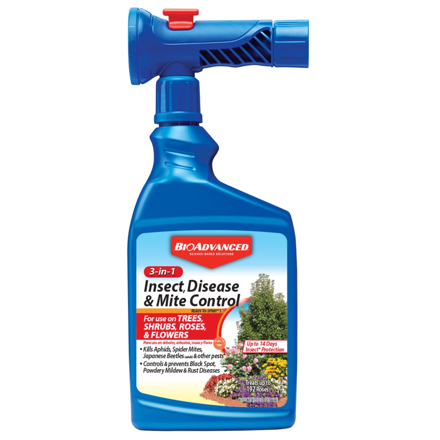 (2 pack) BioAdvanced 3-In-1 Insect, Disease and Mite Control, Ready-To-Spray, 32 FOZ
