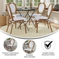 thumbnail image 6 of Flash Furniture 4 Pack Indoor/Outdoor Commercial Thonet Bistro Stacking Chair, White and Gray PE Rattan and Bamboo Print Aluminum Frame in Natural, 6 of 16