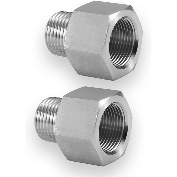 2 piezas de accesorios reductores, rosca macho hexagonal, rosca macho de 1/2 y rosca hembra de 3/8, a prueba de óxido, a prueba de corrosión, para la mayoría de tuberías, tuberías, grifos, medidores JAMW Sencillez