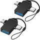 thumbnail image 1 of Adaptador Micro USB/USB-C a USB 3.0 2 en 1 con cable (paquete de 2), Adaptador Seminer USB C a USB, Adaptador convertidor Micro a USB, Negro, 1 of 5