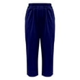 thumbnail image 4 of Jxximdong Pants for Women Women's Pocket Cotton Linen Fashion Solid Color Pants Slim Casual Long Pants Blue L Trousers, 4 of 5