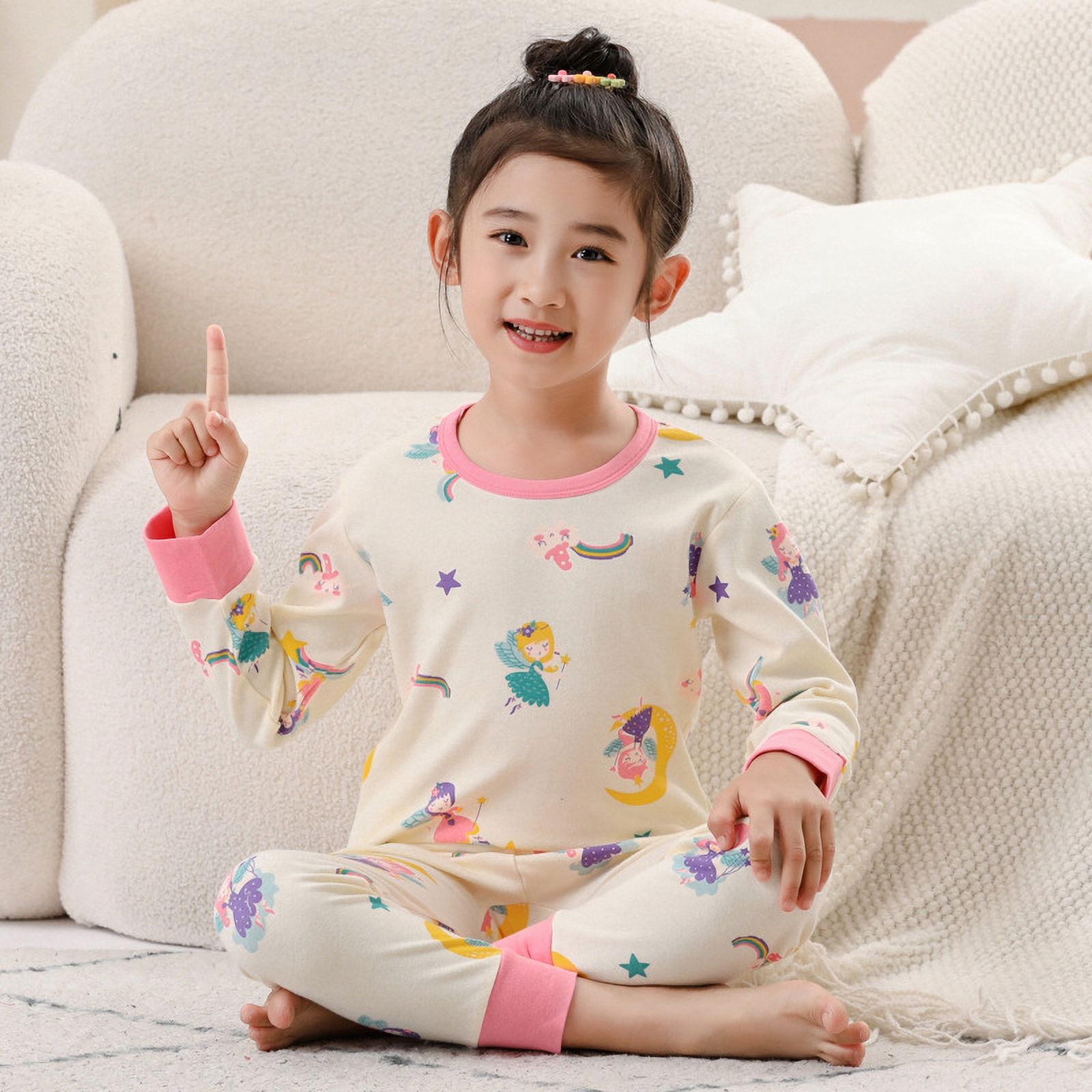 Pyjama Enfant Hiver 2 Pièces – Ensemble Chaud En Coton/Polyster, Taille 6-10 Ans, Garçon Ou Fille