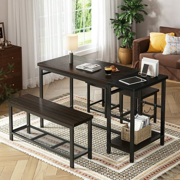 EnHomee Dining Table Set Kitchen Table with Bench Dining Table Set with