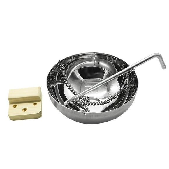 Tazón De Aceite Esencial Sauna De Acero Inoxidable Tazón De Aceite De Aromaterapia Con Cadenas Y Conjunto De Instalación Completa Soporte De Aceite De Aromaterapia Para Sauna Y Spa sonducket HA021623-00