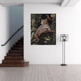 thumbnail image 5 of Jungle Leopard Resting Branch Vibrant Parrot Foliage Canvas Wall Poster,Tropical Illustrations suit Sleeping Quarter Flat Furnishings Ready to Hang-12"L x 8"W, 5 of 10